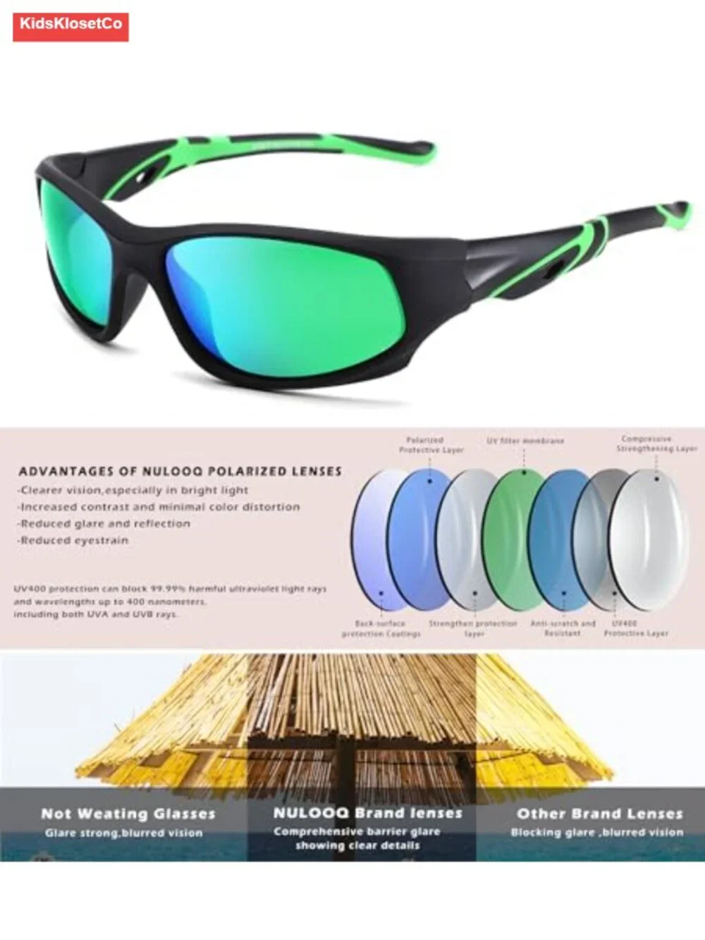 Kids Unbreakable Flexible Polarized Sunglasses UV400 Protection